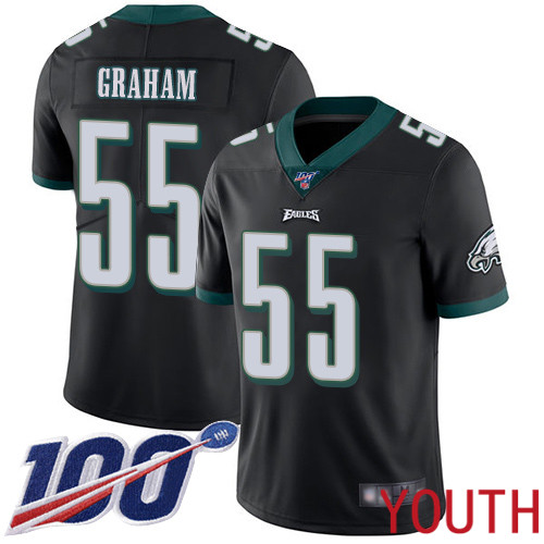 Youth Philadelphia Eagles 55 Brandon Graham Black Alternate Vapor Untouchable NFL Jersey Limited Player 100th